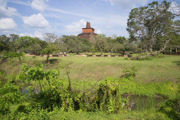 Вид на вершину дагобы Джетавана в археологическом парке Анурадхапуры. Шри-Ланка