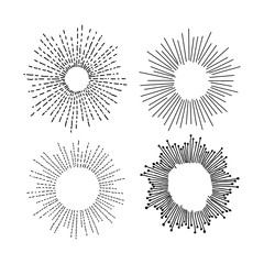 illustration vector hand drawn doodle set of starburst  isolated