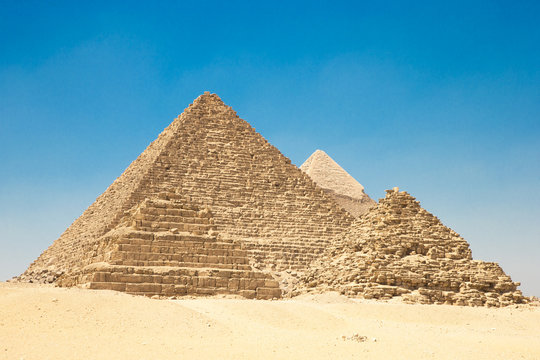 pyramids of Giza in Cairo, Egypt.