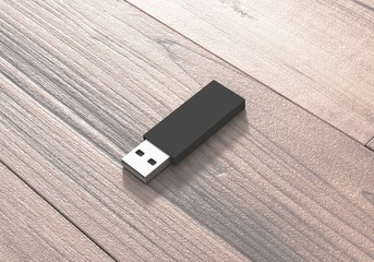 USB Speicher Stick offen auf Holz