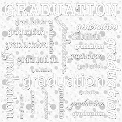 Graduation Design with Gray and White Polka Dot Tile Pattern Rep