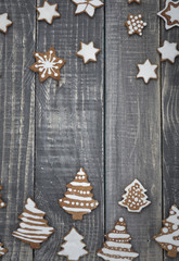 Starry sky and thick forest on the wood