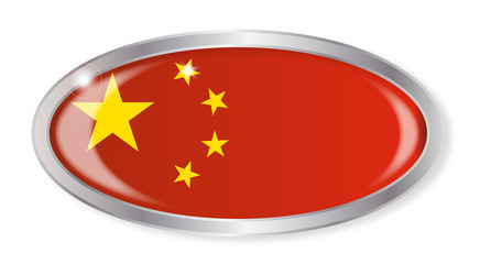 China Flag Oval Button