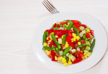 Mixed vegetables on plate