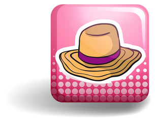 Woman hat on square badge