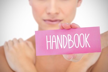 Handbook against white background with vignette
