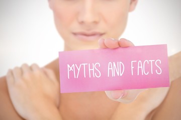 Myths and facts against white background with vignette