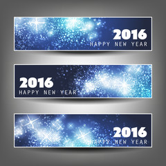 Fototapeta na wymiar Set of Horizontal New Year Banners - 2016 Version