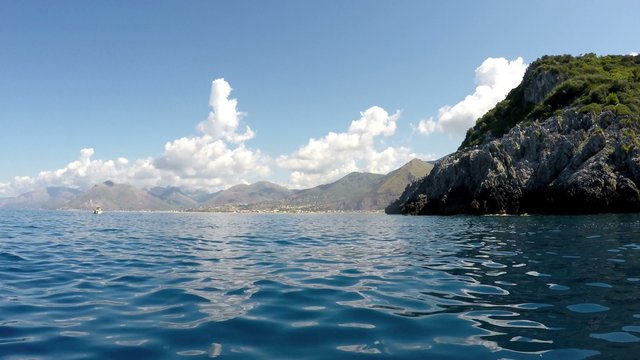 Dino Island and Blue Sea, Isola di Dino, Praia a Mare, Calabria, South Italy, Real Time, 4k
