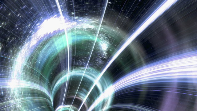 Animated wormhole a tunnel through space. Loop-able