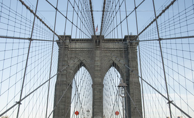 Brooklyn Bridge in New York City. - obrazy, fototapety, plakaty