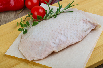 Raw duck breast