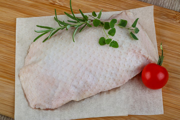 Raw duck breast