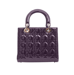 violet luxury female handbag isolated on white background