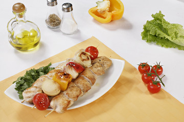 grilled chicken and vegetables