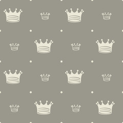 Simple seamless vector pattern with crown