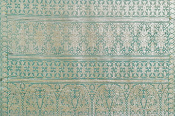 Thailand ancient striped fabric inserts gold.