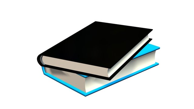 two colored books on white background