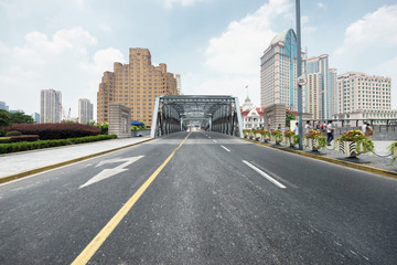 steel bridge of a modern city