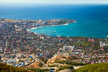 Вид на город Геленджик и Геленджикскую бухту. Краснодарский край. Россия