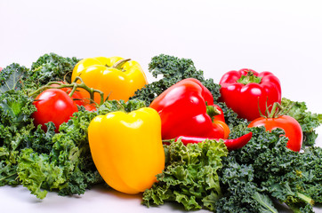 Green salad leaves and vegetables, Healthy lifestyle concept