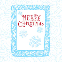 Christmas card hand drawn concept design in computer tablet