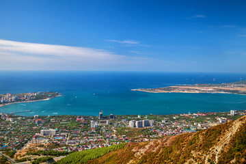 Вид на город Геленджик и Геленджикскую бухту. Краснодарский край. Россия