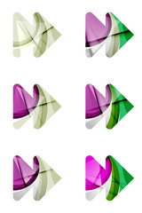 Set of abstract next play arrow icon, business logotype concepts
