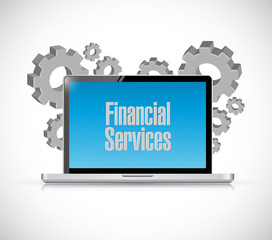financial services laptop sign concept