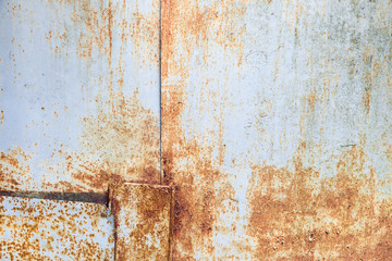 Old rusted metal wall, grungy background photo