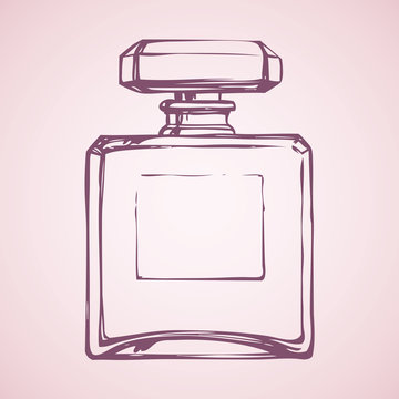 Bottle of perfume. Vector drawing