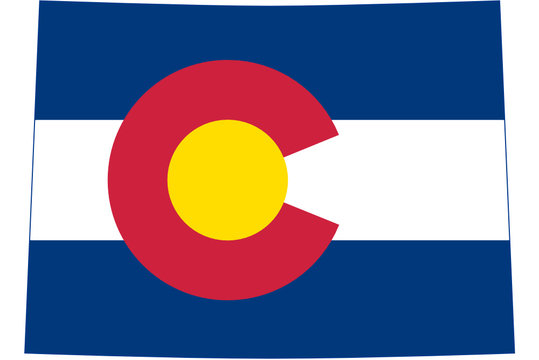 flag of the US State Colorado in the form of state borders