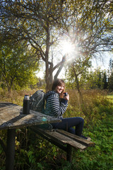Fototapeta premium Hiker resting