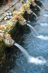 Holy water in Tirta Empul Temple,Bali Indonesia.