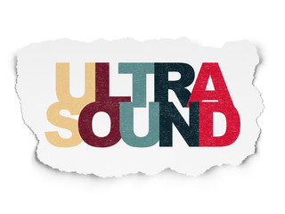 Health concept: Ultrasound on Torn Paper background