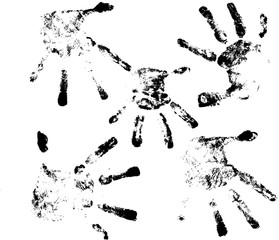 Obraz premium Vector handprints, black isolated on white