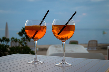 glasses with cocktail