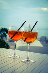 glasses with cocktail