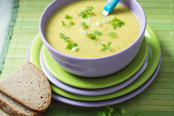 Gemüsecremesuppe,  vegan 