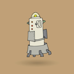 Cute robot doodle drawing