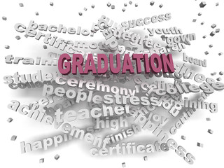 3d image Graduation word cloud concept