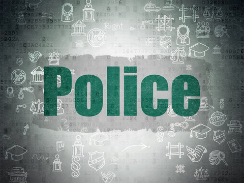 Law concept: Police on Digital Paper background