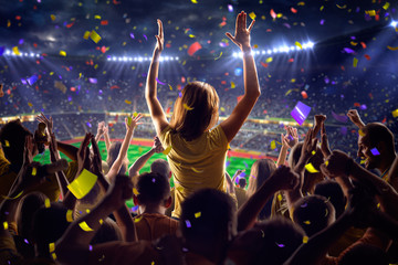 Fans on stadium game 