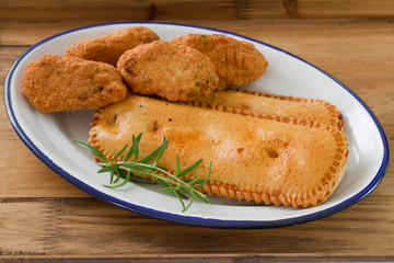 typical portuguese appetizers on white dish