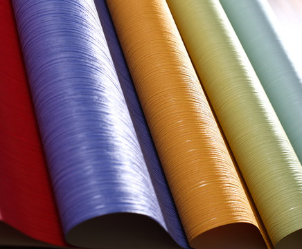 Rolls of colored paper 
