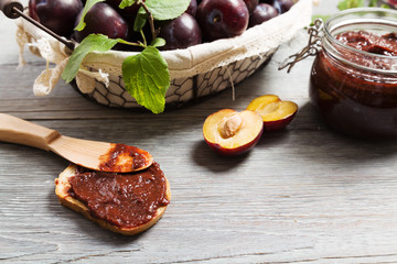 Homemade plum jam