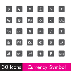 Set of Currency and business icon isolated on white background v