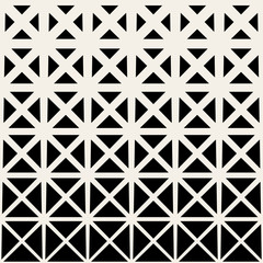 Vector Seamless Black And White Triangle Grid Halftone Pattern