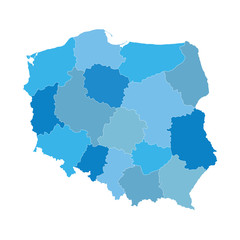 Obraz premium niebieska mapa Polski