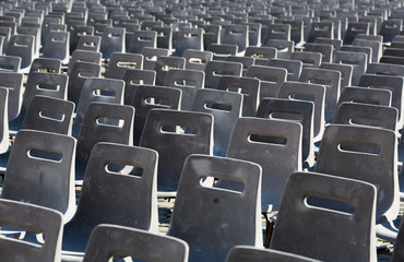 Empty chairs behind Cathedral of Saint Peter square , Vatican